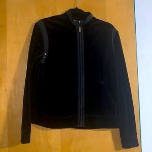 St. John Sport vintage velvet black zip up sweater